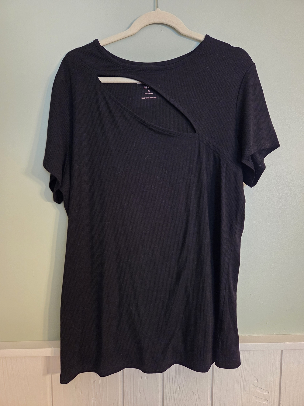 torrid Black Short Sleeve Ribbed Tee